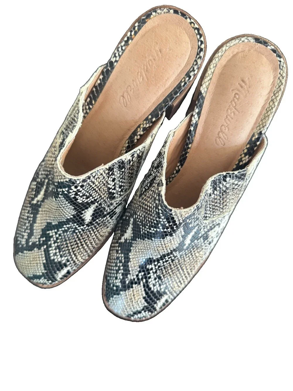 Madewell Snakeskin Leather Slingbacks Size 9 – New Without Box